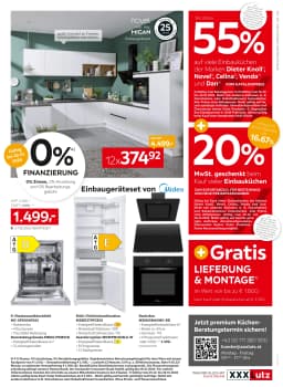 Seite 9 des XXXLutz Prospekts 20% Mwst. geschenkt
