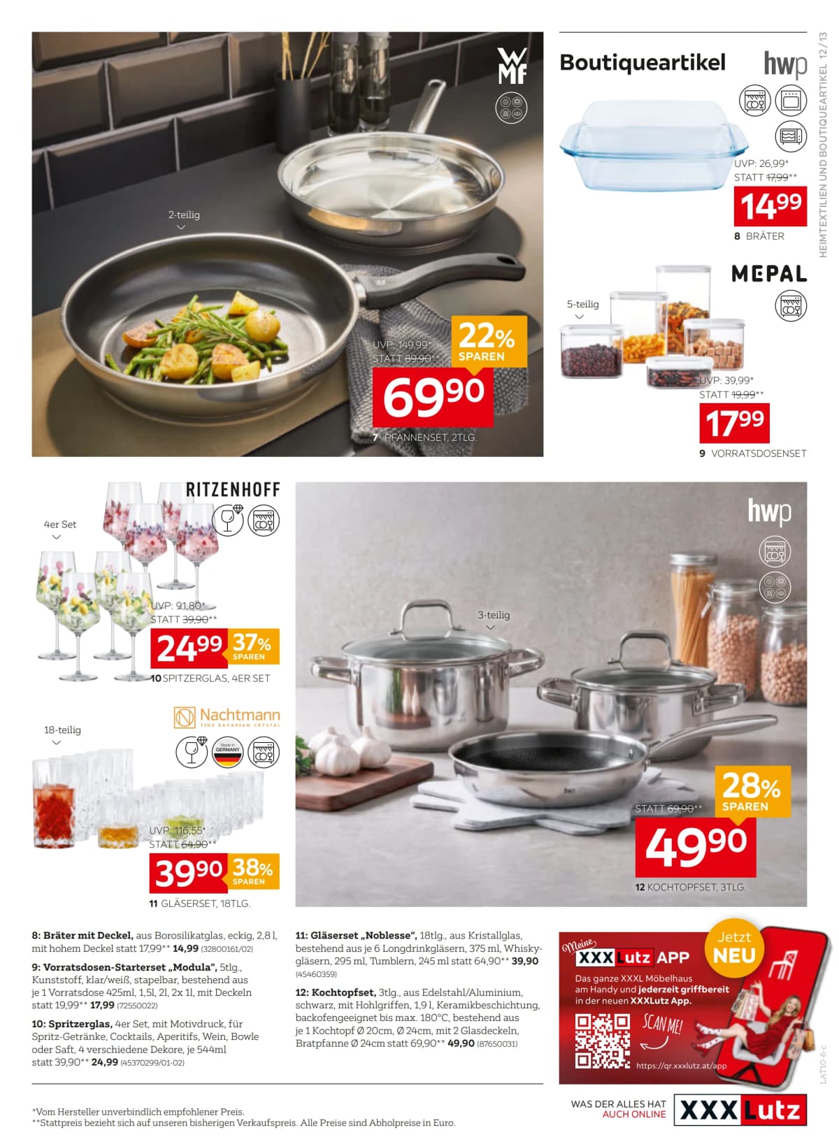 Seite 13 des XXXLutz Flugblatts – 20% Mwst. geschenkt