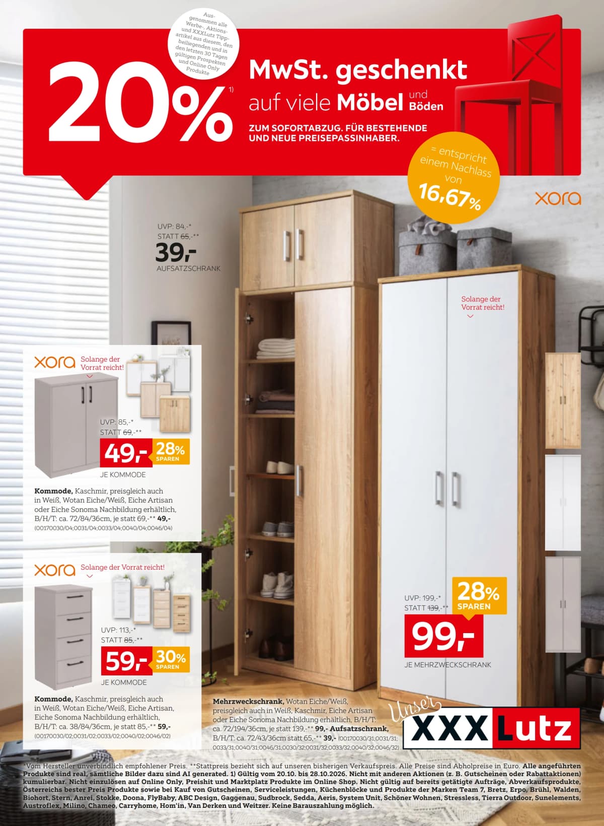 XXXLutz katalog 20% Mwst. geschenkt, 20.10.2026. – 03.11.2026.