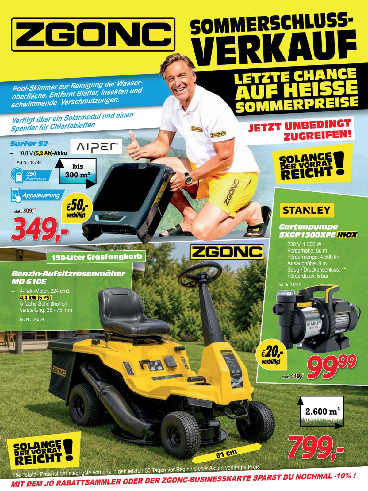 Zgonc Flugblatt ab 03.09.2026. – Sommerschluss Verkauf