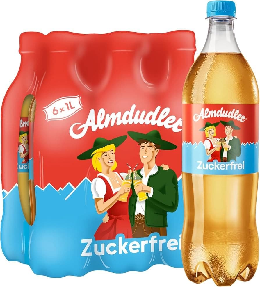Almdudler Original oder Zuckerfrei, 1-Liter-Flasche – Interspar