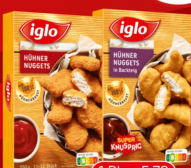 Iglo Hühner Sticks, Nuggets oder Crispy Chicken, 220-250 g – Spar