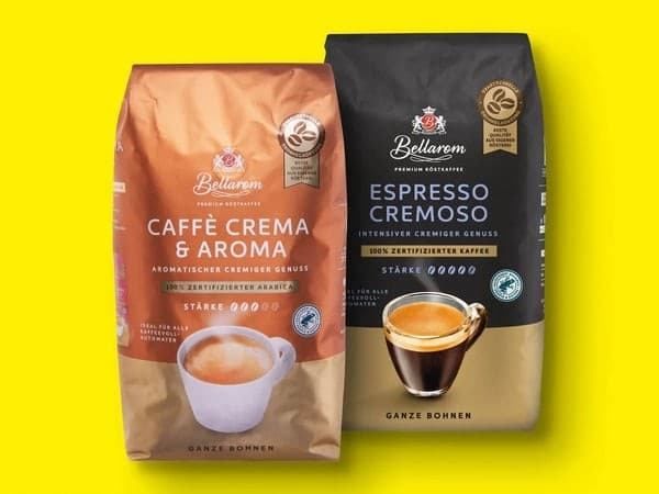 Caffè Crema & Aroma oder Espresso Cremoso, 1,2 kg Bellarom – Lidl