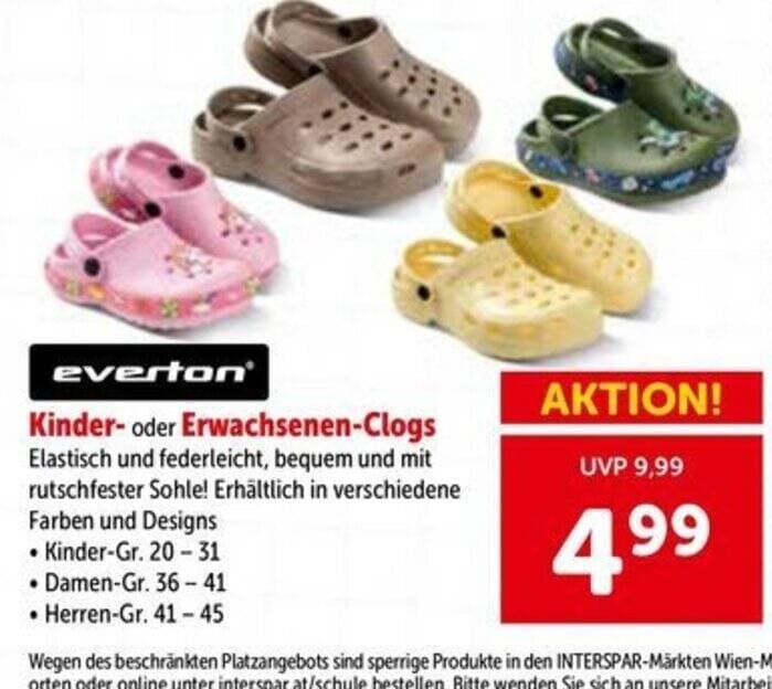 Kinder- oder Erwachsenen-Clogs EVERTON – Interspar