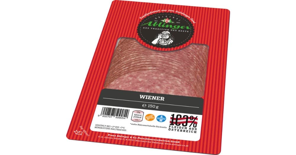 Ablinger Wiener Wurst, per 100 g – Adeg