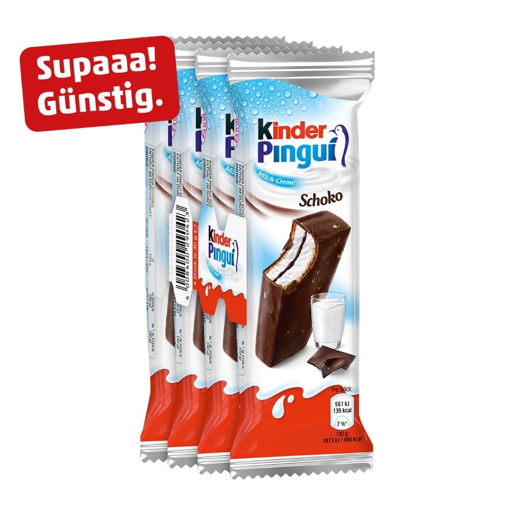 Kinder Pingu, Maxi King oder Milchschnitte, 105 g/120 g/140 g – Penny