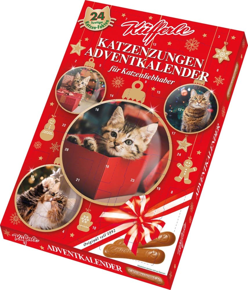 Katzenzungen Adventskalender, je 100 g Käferle – Norma