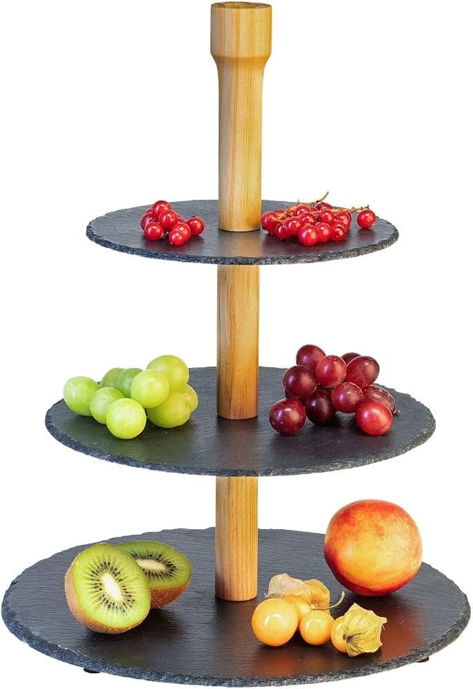 3-stufige Etagere inkl. 100 Mini-Fingerfood-Sticks TAPAS + FRIENDS, Ø 28,5, H 40 cm WESTMARK – Müller