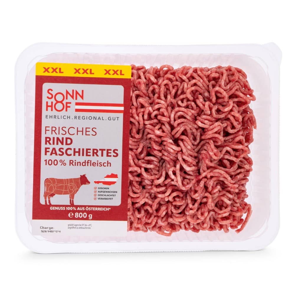 Rinderfaschiertes, 800 g SONNHOF – Hofer