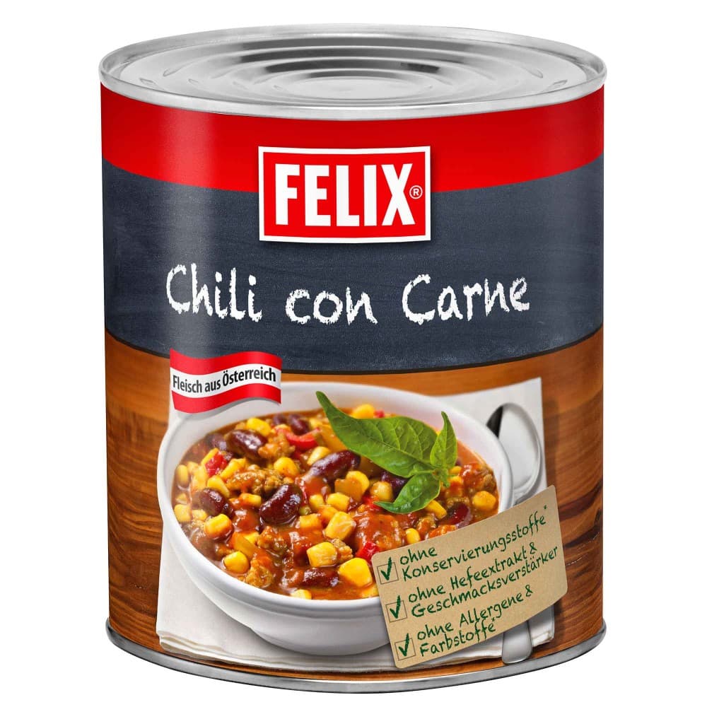 Gulaschsuppe/Chili con Carne, 2,9 kg Felix – Norma