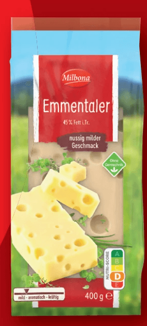 Milbona Emmentaler Stück, 400 g – Lidl