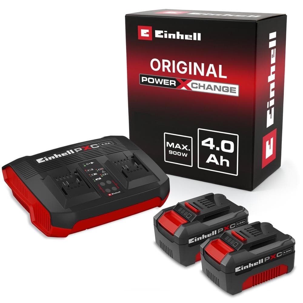 Doppel-Starterset, 2 x 18 V (4,0 Ah)-Akkus, Schnellladegerät Einhell – Zgonc