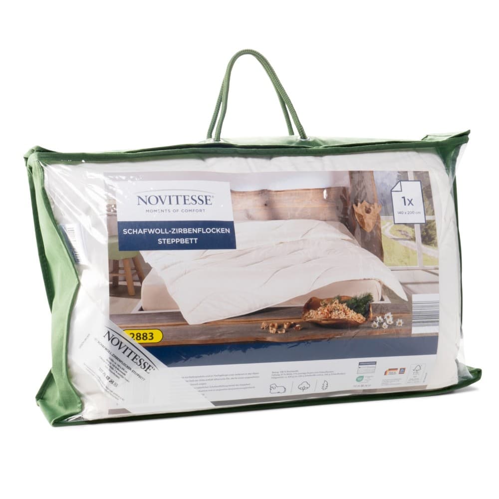 Schafwoll Zirbenflocken Steppbett, 140 x 200 cm Novitesse – Hofer
