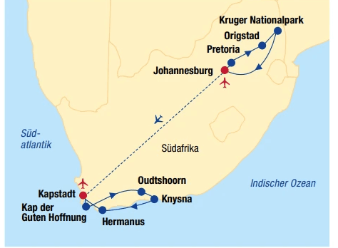 Südafrika – Vom Kruger Nationalpark zum Tafelberg, 12 Nächte TRANSAIR – Billa Reisen