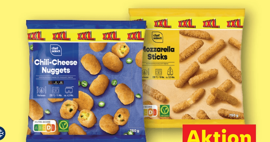 Chili-Cheese Nuggets oder Mozzarella Sticks, 750 g Chef Select – Lidl