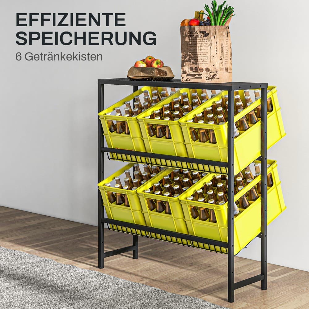 Getränkekisten-Regal ca. 104 x 33 x 84 cm, für 6 Kisten Angebot bei Norma