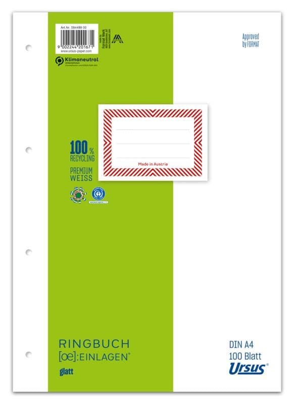 Ringbucheinlage A4 100 Blatt Ursus green Angebot bei Maximarkt