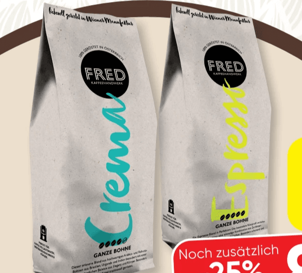 Fred Crema Bohne oder Espresso Bohne, 500 g – Spar