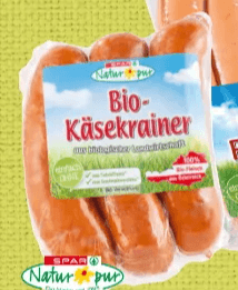 Bio-Frankfurter, Bio-Käsekrainer oder Bio-Debreziner, 220 g / 240 g Natur Pur – Spar