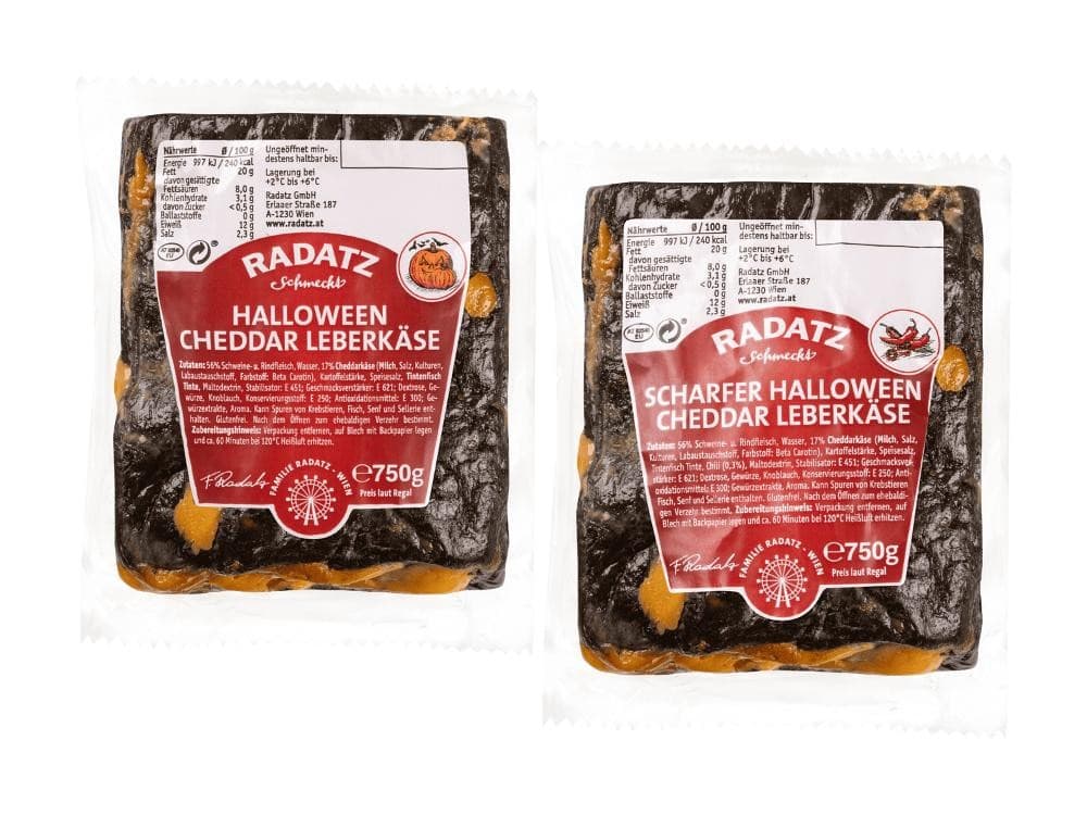 Halloween Cheddar Leberkäse, 750 g – Hofer