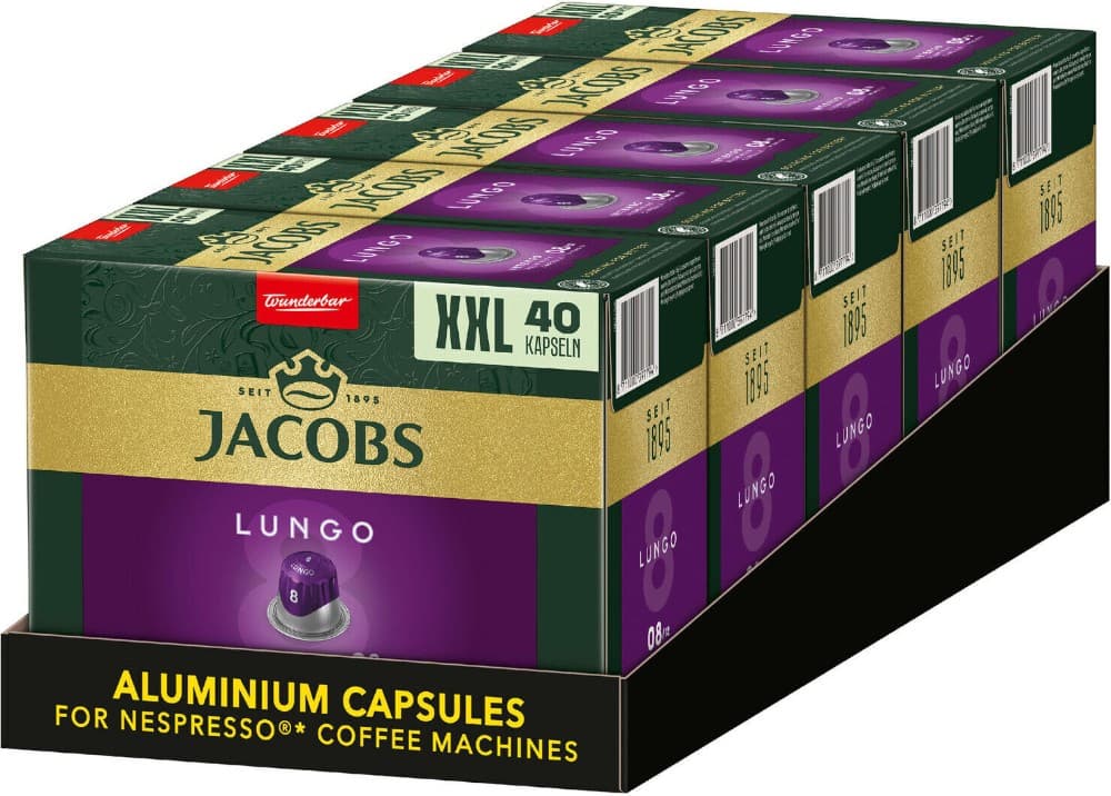 Jacobs Nespresso kompatible Kapseln, 40 Kapseln – Spar