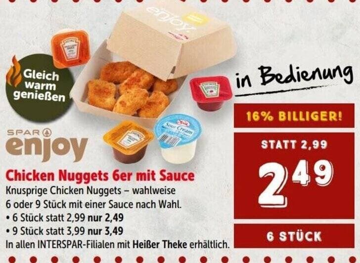 Chicken Nuggets, 6 Stück SPAR enjoy – Eurospar