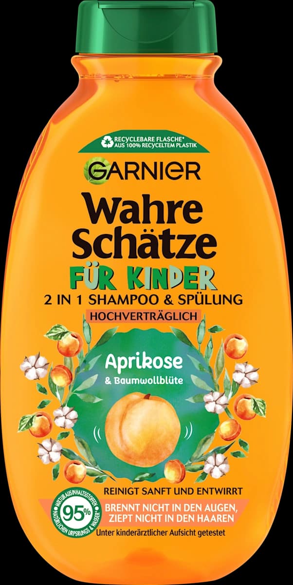 Kinder Shampoo & Spülung Aprikose, 250 ml Garnier Wahre Schätze – Dm