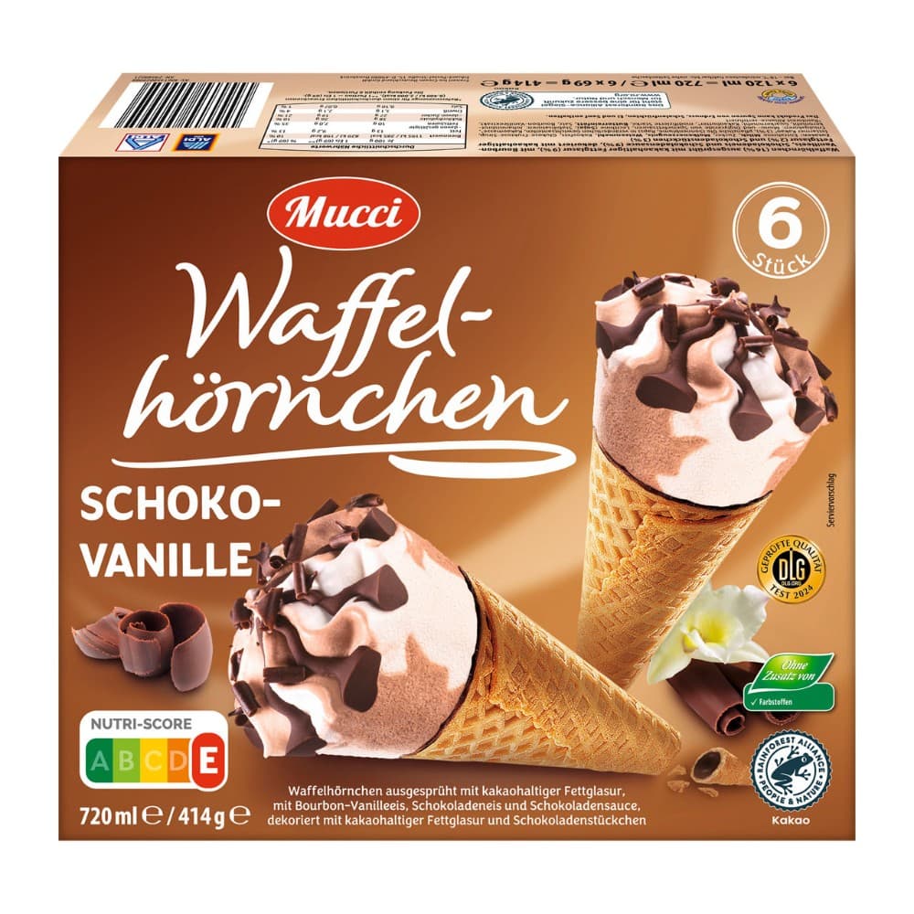Mucci Waffelhörnchen 6 x 120 ml Angebot bei Hofer