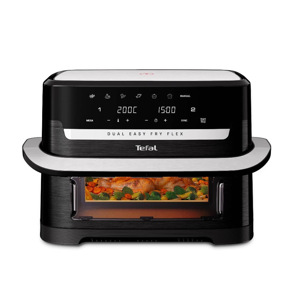 Tefal Heissluft-Fritteuse EY162D Dual Easy Fry Flex, 9 Liter – Expert