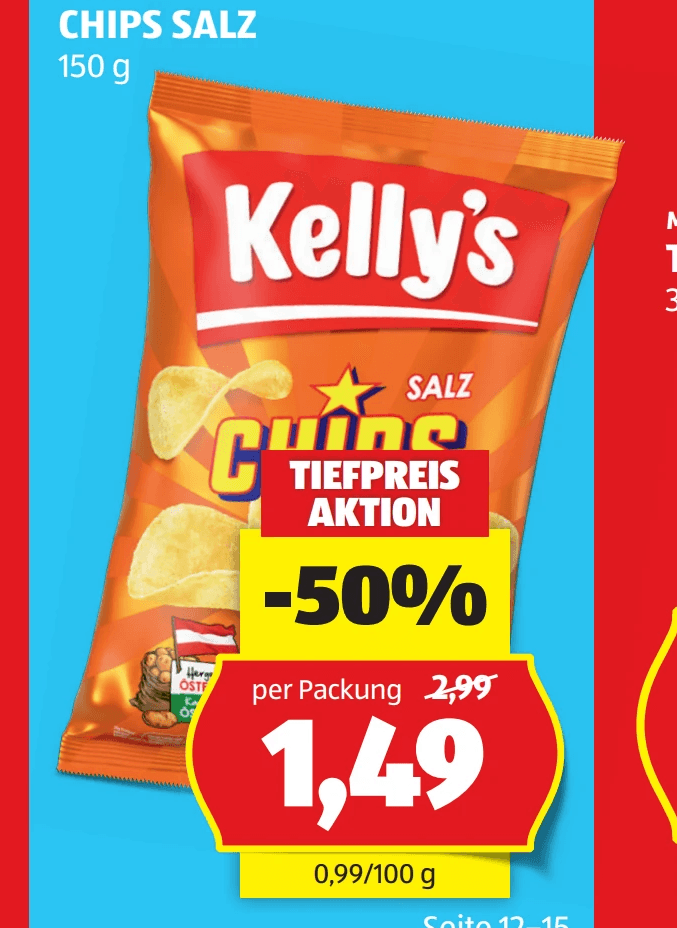 Chips, 150 g Kelly's – Hofer