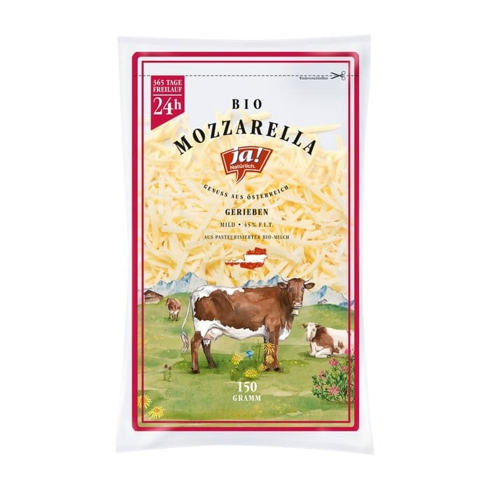 Ja! Natürlich Bio-Mozzarella gerieben, 150 g – Billa