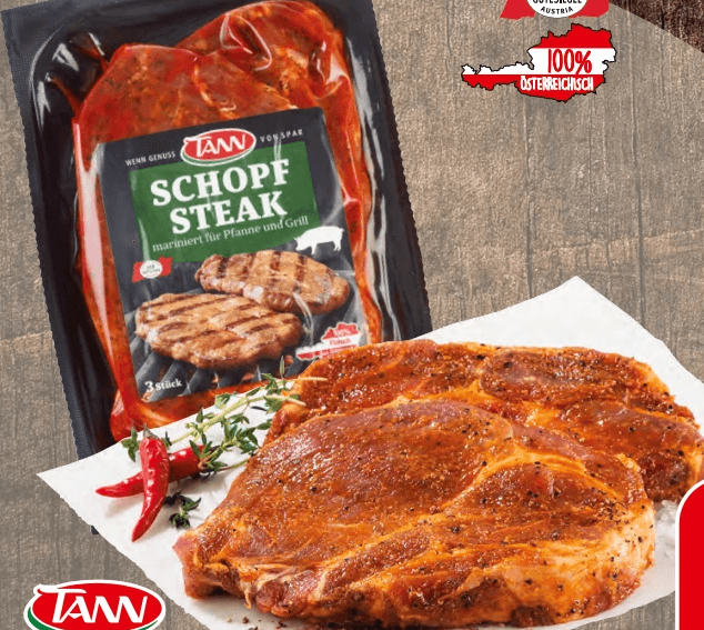 Schopfsteak ca. 400 g TANN Angebot bei Spar