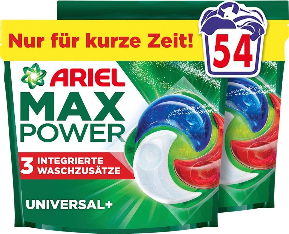 Maxpower Waschmittel Pods, 54 Waschgänge Ariel – Hofer
