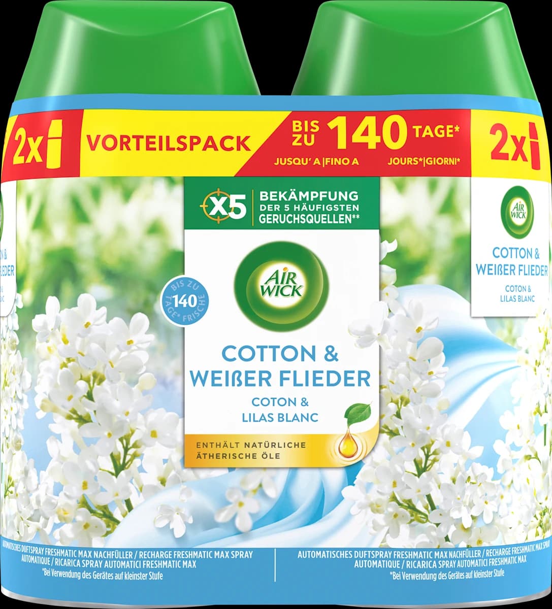 Duftspray Nachfüller Cotton & Flieder, 2 x 250 ml Air Wick – Dm