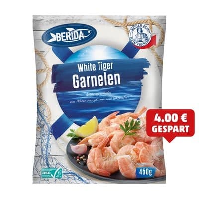 Berida White-Tiger-Garnelen, 450 g – Penny