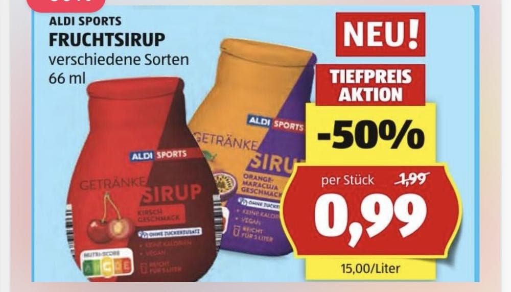 Fruchtsirup, 66 ml Aldi Sports – Hofer
