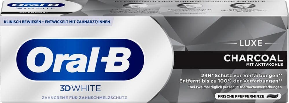 Oral-B Zahnpasta 3D White Luxe Charcoal oder White Luxe Perfection, 75 ml – Maximarkt