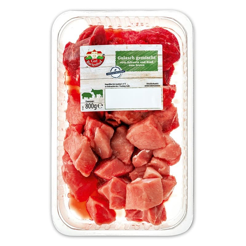 Gulasch gemischt, 800 g Gut Bartenhof – Norma