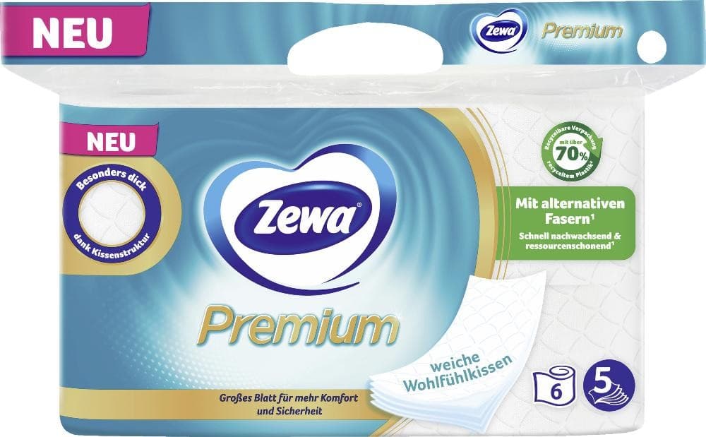 Zewa Toilettenpapier oder Zewa Premium Toilettenpapier, 20er-Pkg./18er-Pkg. – Spar