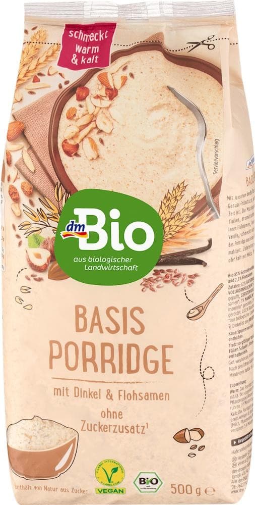 Basis Porridge mit Dinkel & Flohsamen, 500 g dmBio – Dm