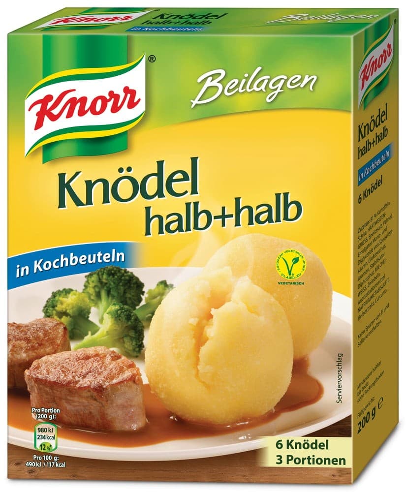 Knorr Semmel Knödel oder Knödel halb+halb, 200 g – Maximarkt