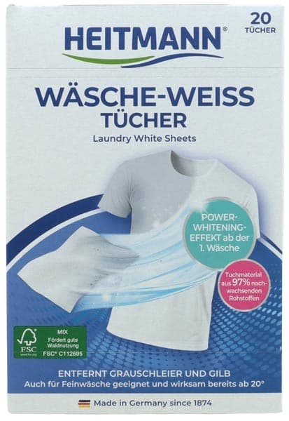 Heitmann Wäsche-Weiss Tücher, 20 Stück – Norma