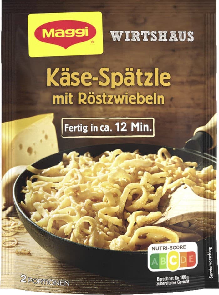Wirtshaus Käse-Spätzle mit Röstzwiebeln, 119 g Maggi – Norma