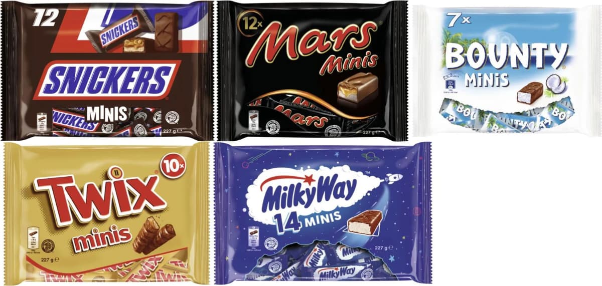 Mars, Snickers, Twix, Bounty oder Milky Way Minis, 227 g – Adeg