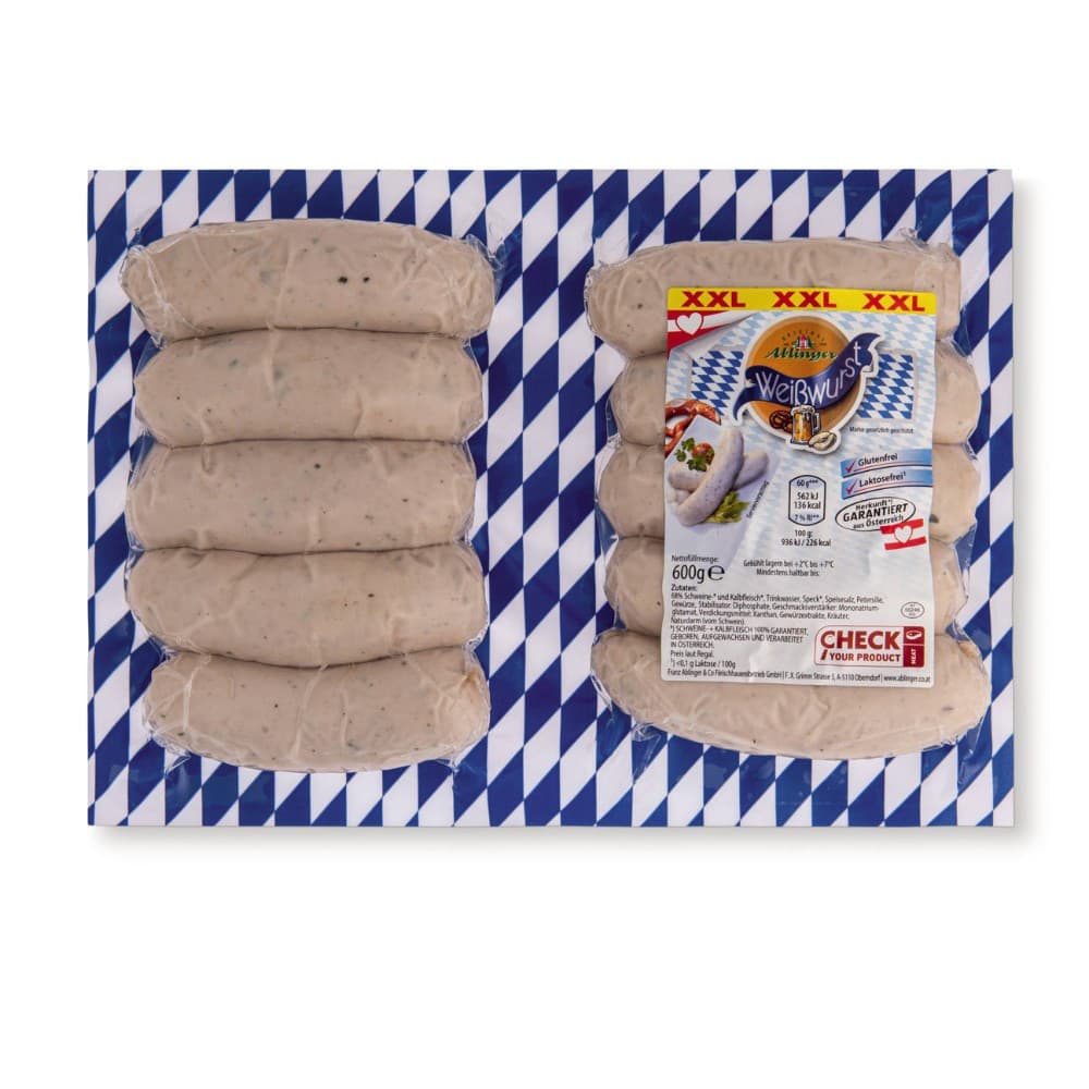 XXL Münchner Weisswurst, 2 x 300 g – Hofer
