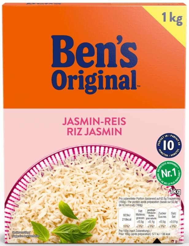 Ben's Original Basmati Reis, Jasminreis oder Risotto Reis, 1 kg – Maximarkt