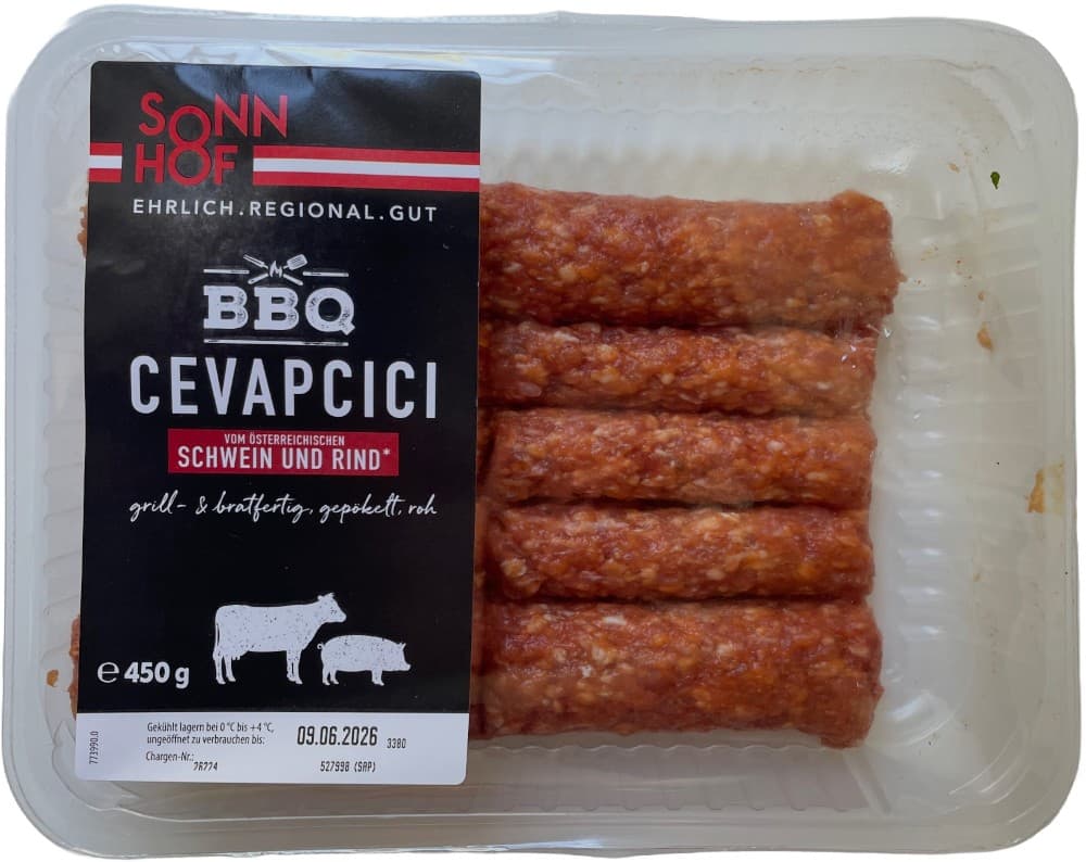 Sonnhof Cevapcici, 450 g – Hofer