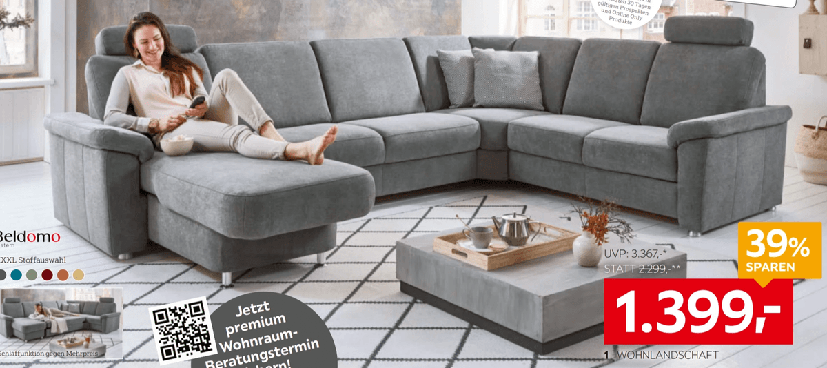 Wohnlandschaft Beldomo Angebot bei XXXLutz
