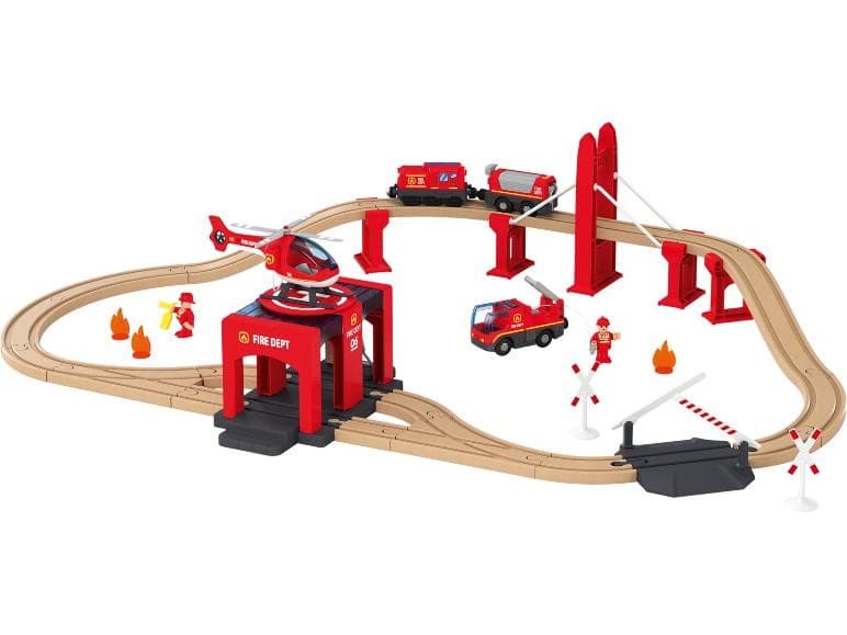 LUPILU Holz Eisenbahnset, Verschiedene 46- bis 57-teilige Sets – Lidl