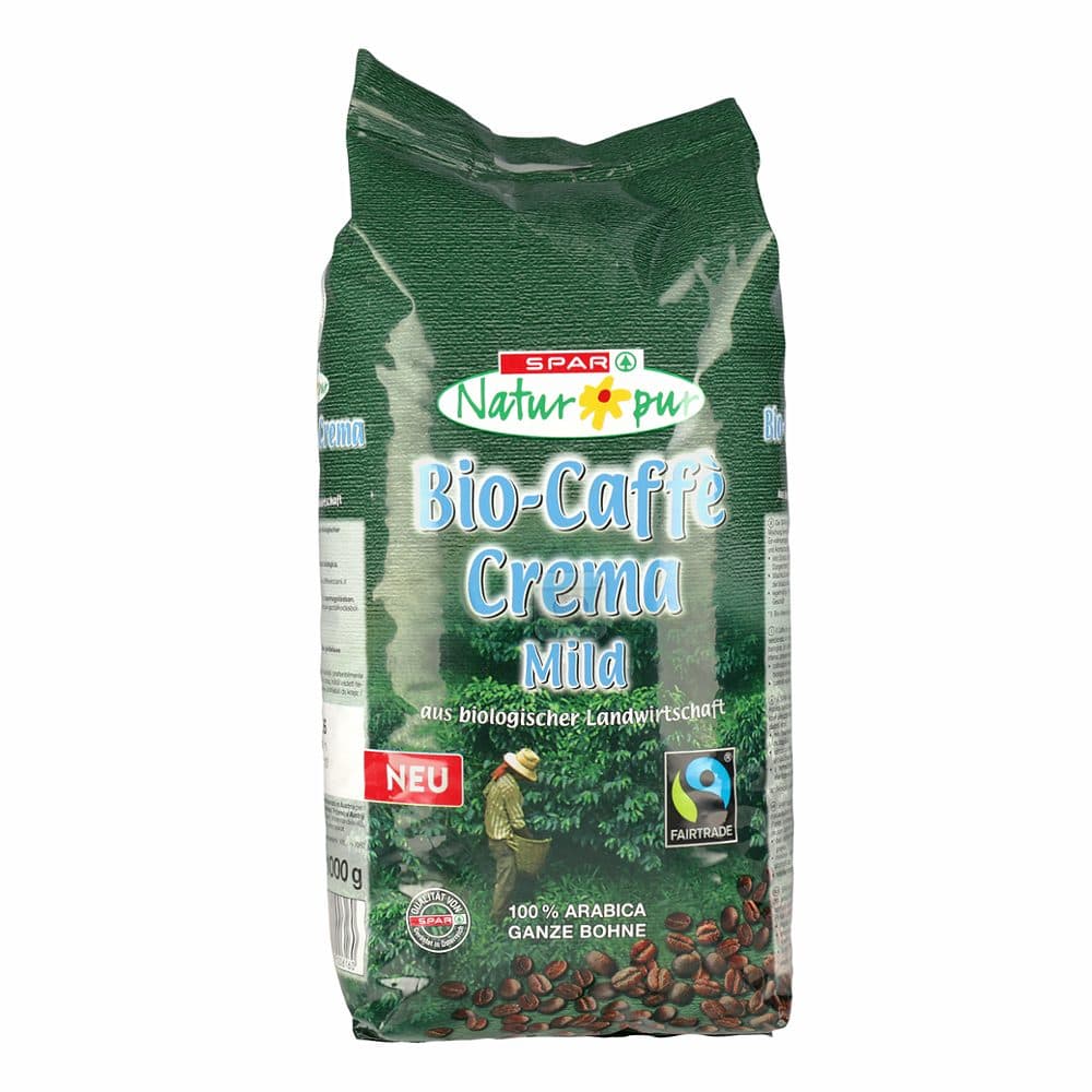 Bio-Caffè Crema, Bio-Caffè Crema Intenso, Bio-Caffè Crema Mild oder Bio-Espresso, 1 kg SPAR Natur pur – Maximarkt